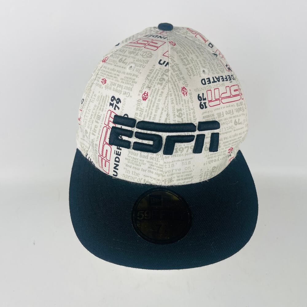 ESPN Newspaper Print Hat New Era 59FIFTY Fitted 7 1/8